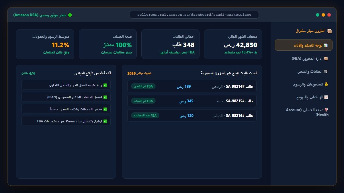 لوحة تحكم بائعي أمازون السعودية Seller Central وإدارة المبيعات