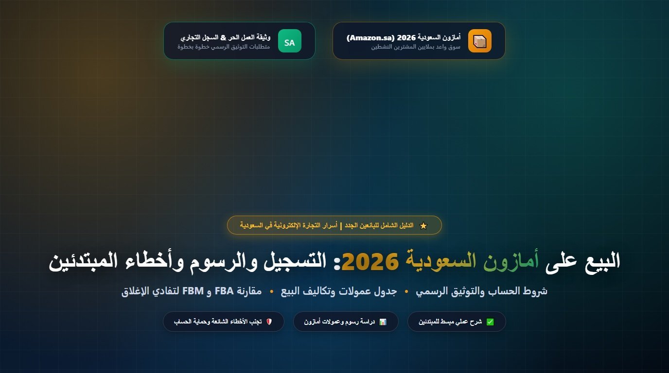 البيع على أمازون السعودية 2026 دليل التسجيل والرسوم وأخطاء المبتدئين